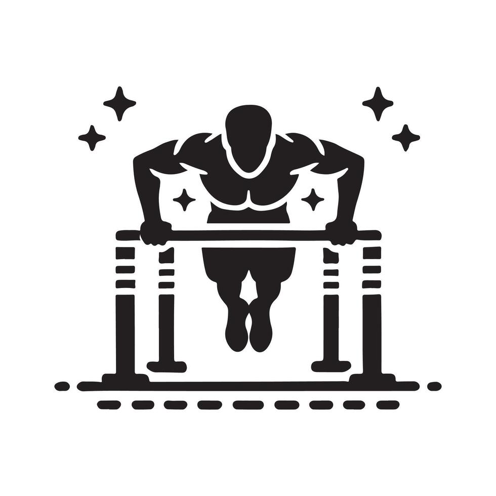 Push Up Bars Silhouette for Fitness Designs vector