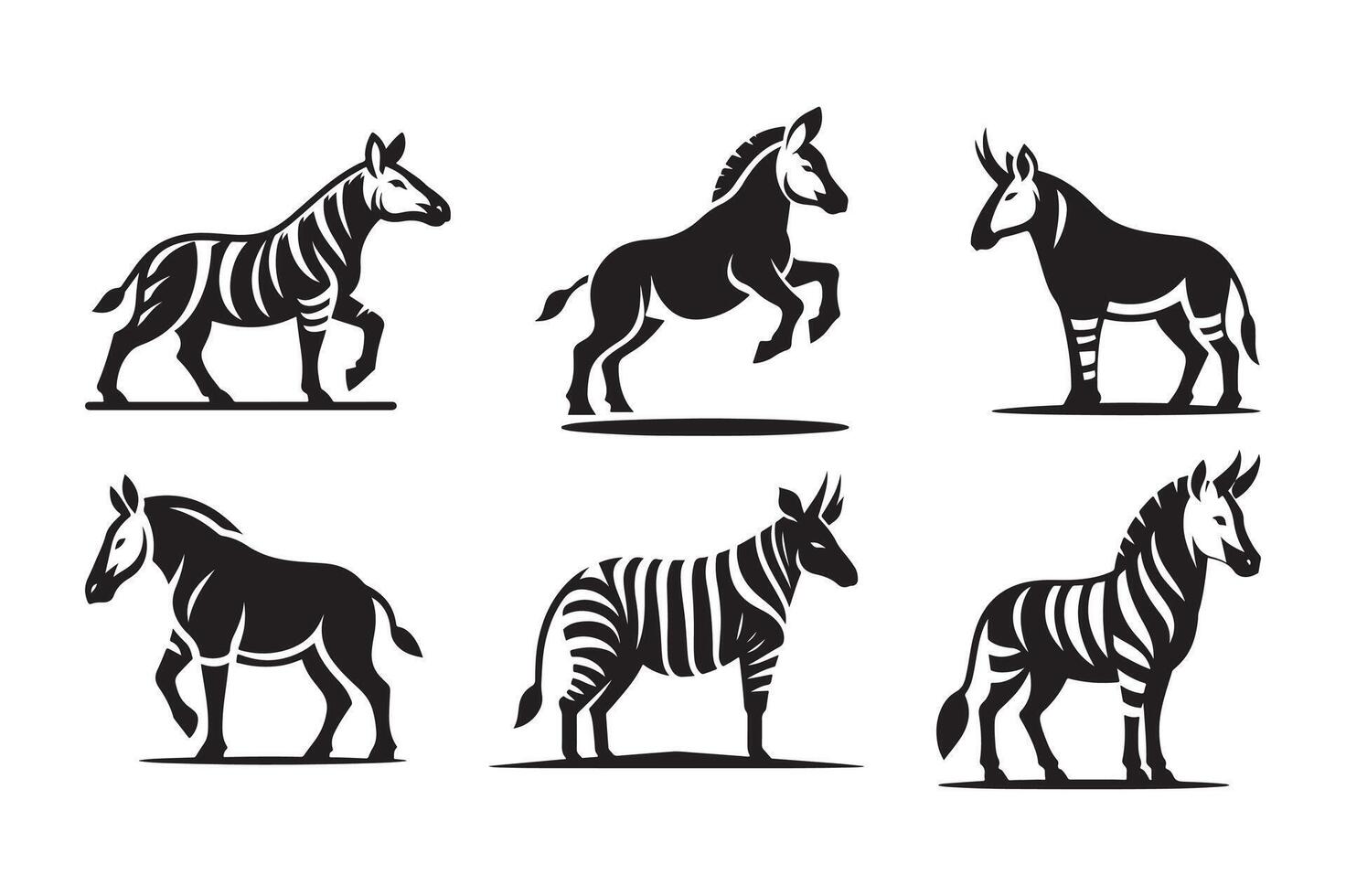 High Resolution Okapi Silhouette Design vector