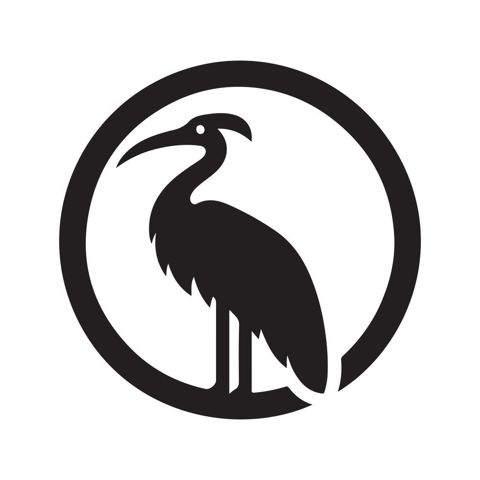 Abstract Jabiru Bird Silhouette for Art Prints vector