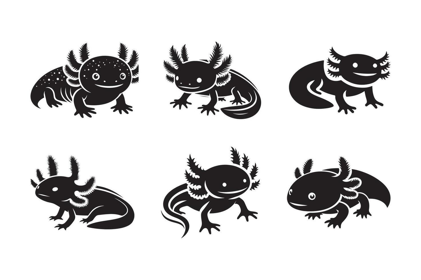 Versatile Axolotl Silhouette for Logos and Branding vector