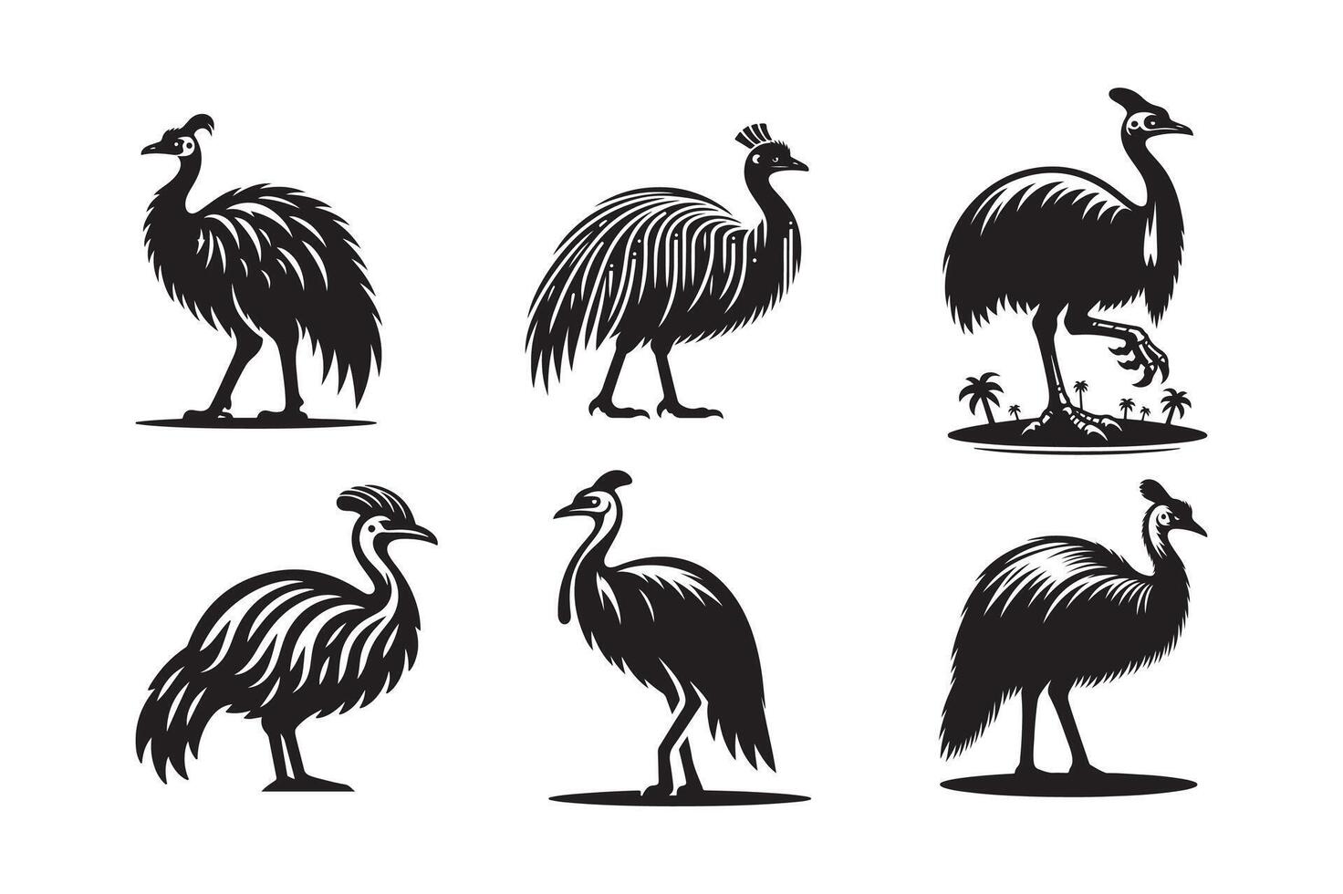 Cassowary Silhouette for Print and Web Use vector