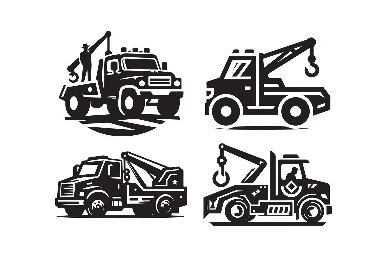 Tow Truck Silhouette for Signage Design vector