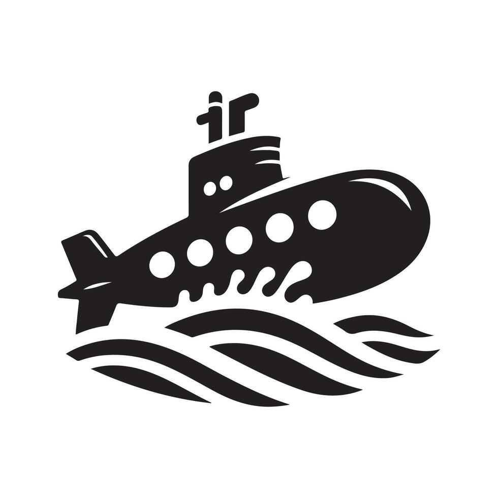 High Resolution Submarine Silhouette vector