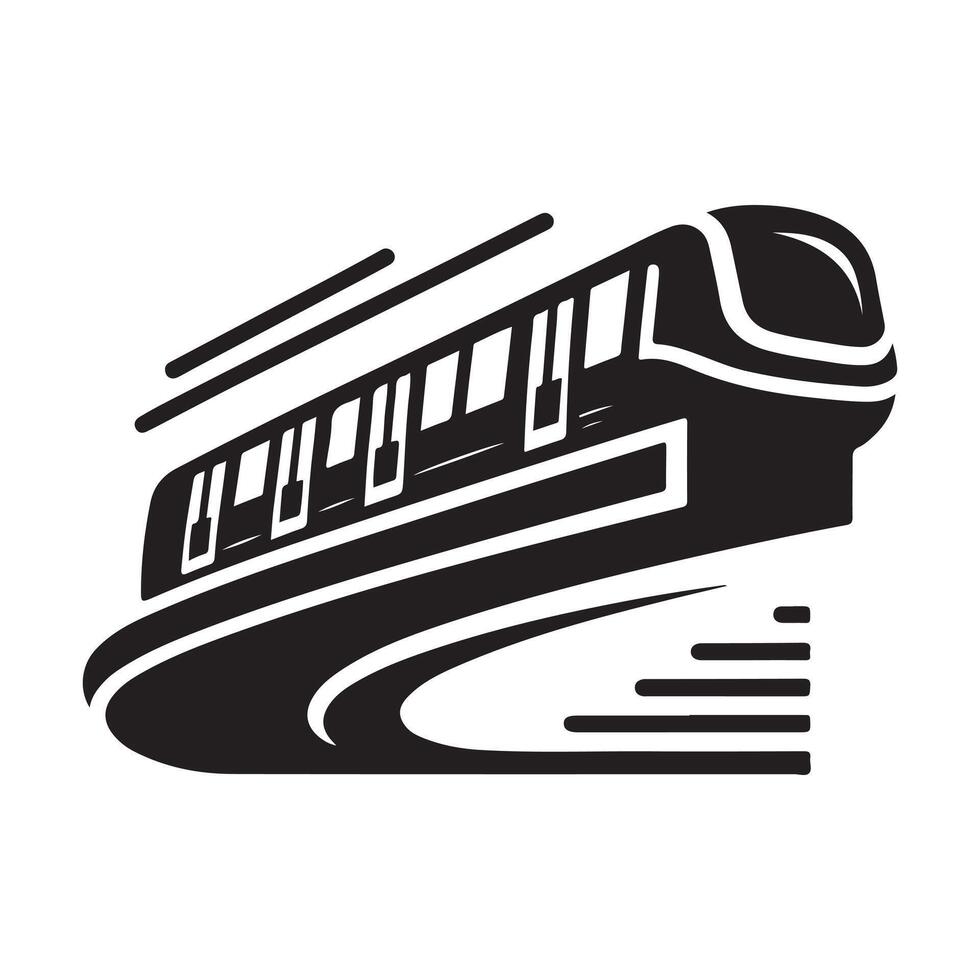 Abstract Monorail Silhouette for Digital Art vector