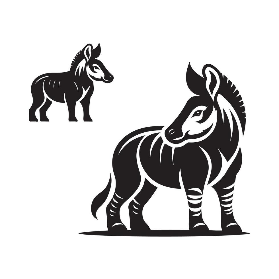 Abstract Okapi Silhouette for Digital Art vector