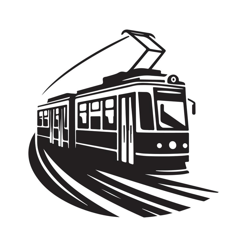 Versatile Tram Silhouette for Posters and Flyers vector