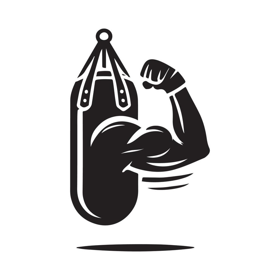 Strong Punching Bag Silhouette for Marketing vector
