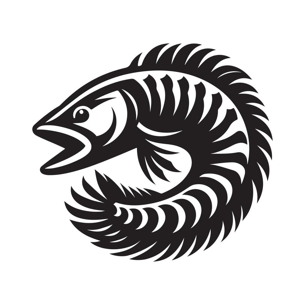Arowana Fish Black Silhouette for Icons vector