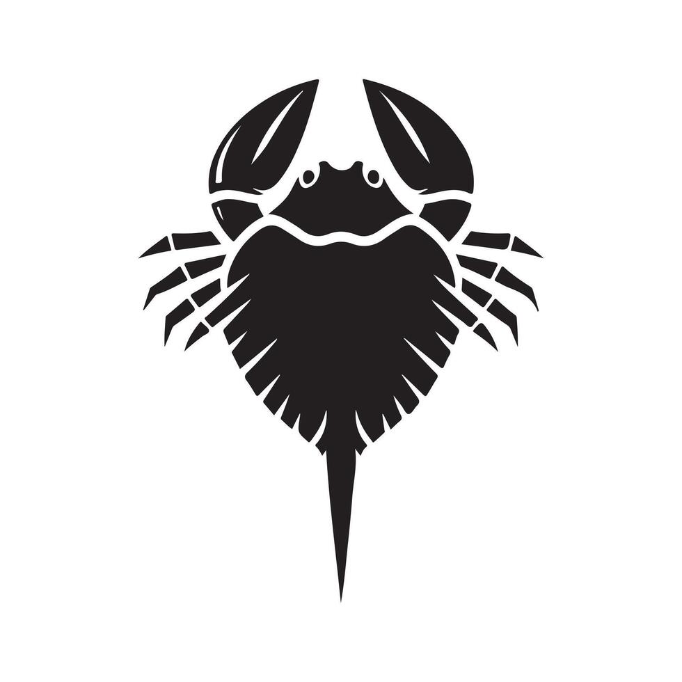 Horseshoe Crab Silhouette for Print and Digital Projects vector