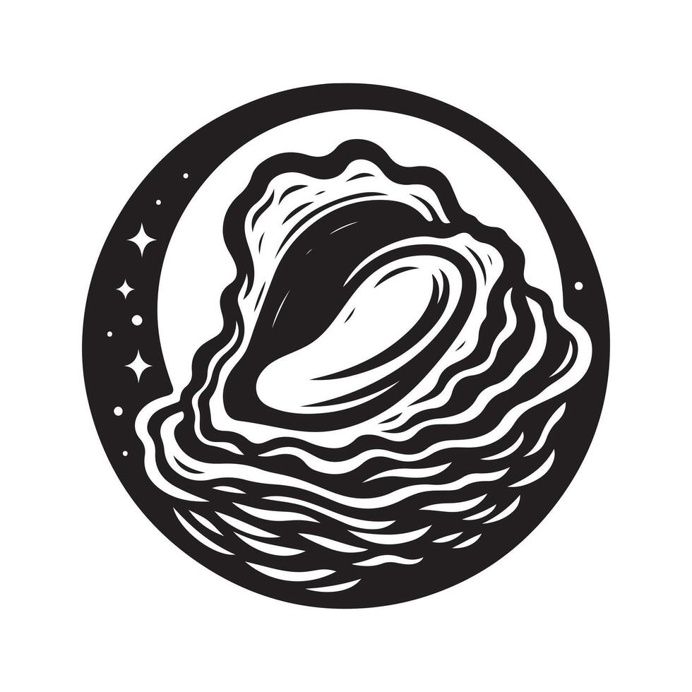 Elegant Oyster Silhouette for Digital Use vector