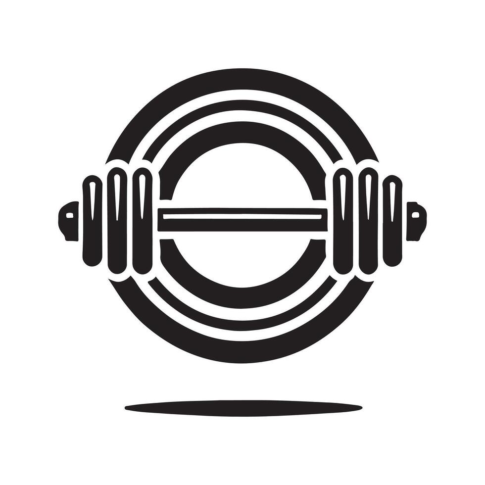 High-Resolution Barbell Silhouette for Print vector