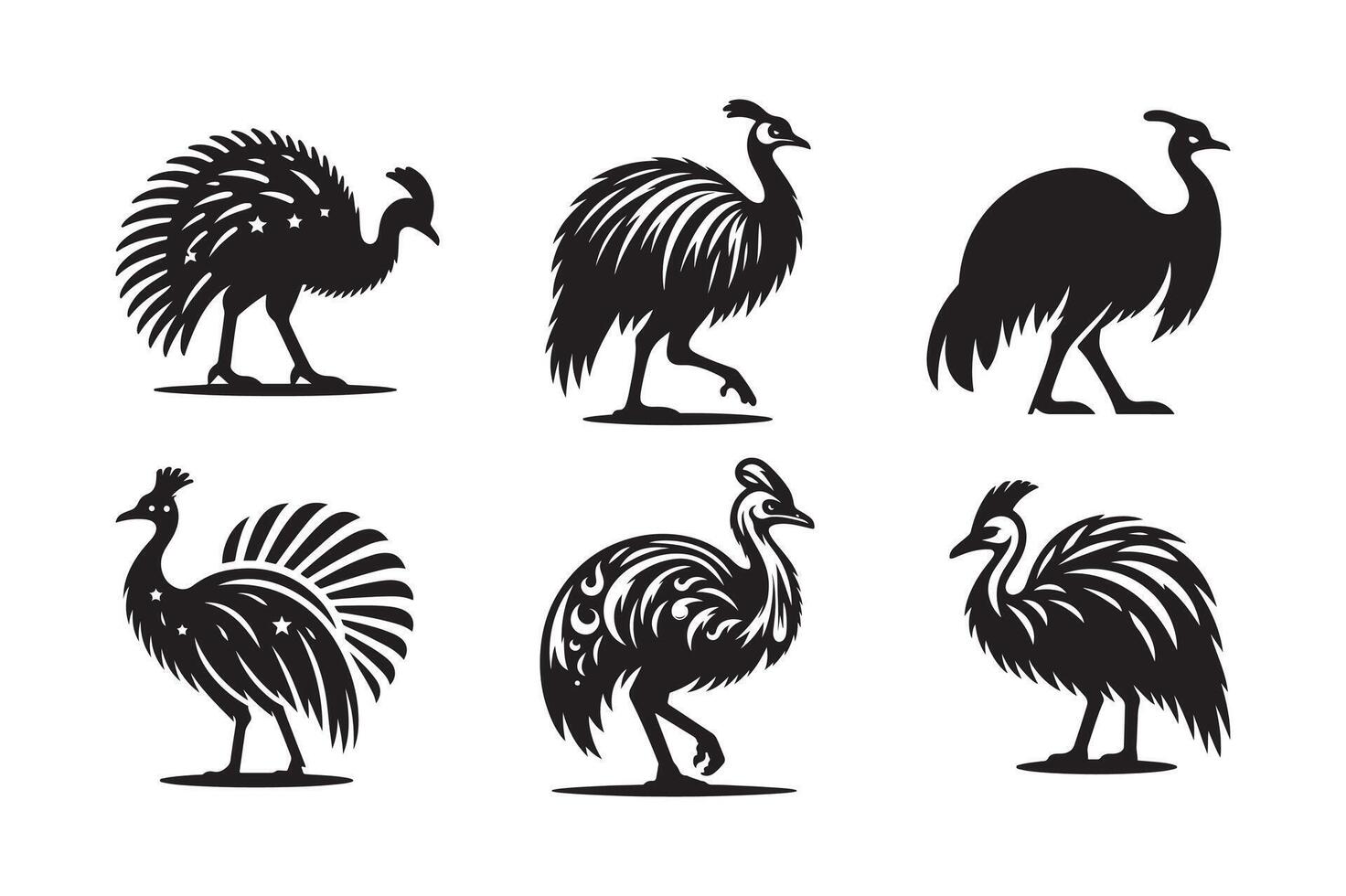 Silhouette of Cassowary for Digital Art vector
