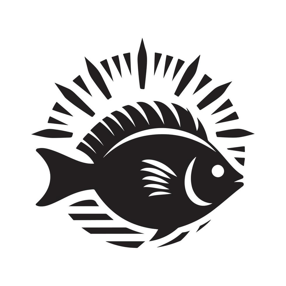 Stylish Sunfish Silhouette for Business Use vector