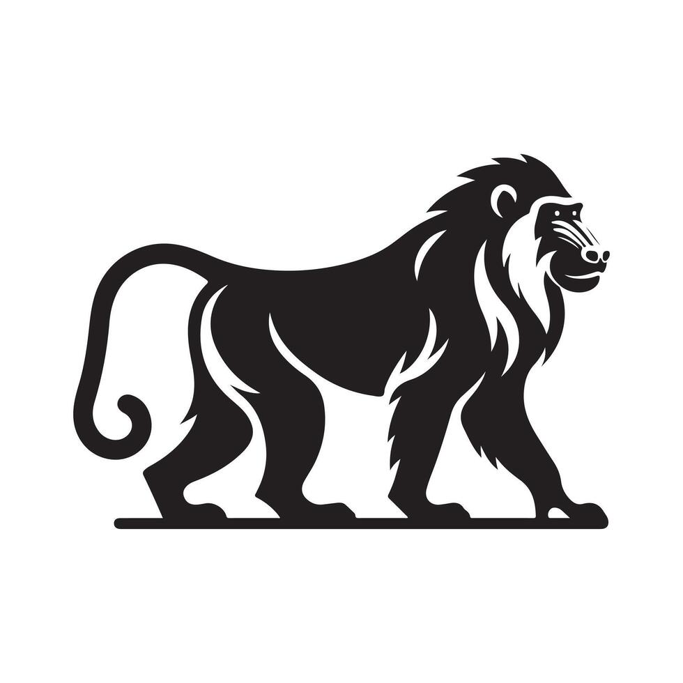 Modern Mandrill Silhouette for Designers vector