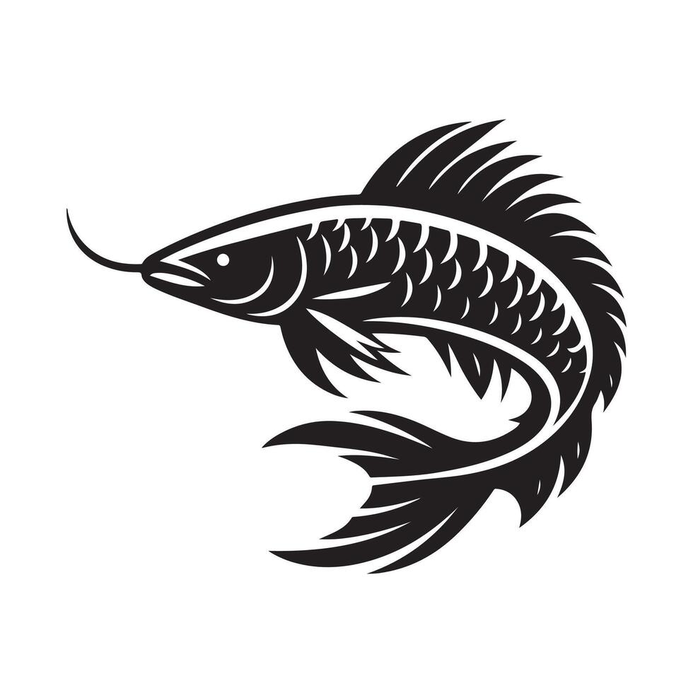 Unique Arowana Fish Silhouette for Branding vector