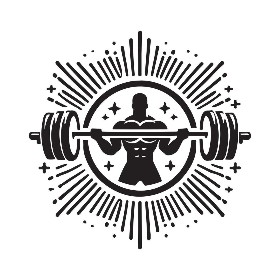 Clean Barbell Silhouette for Web Design vector