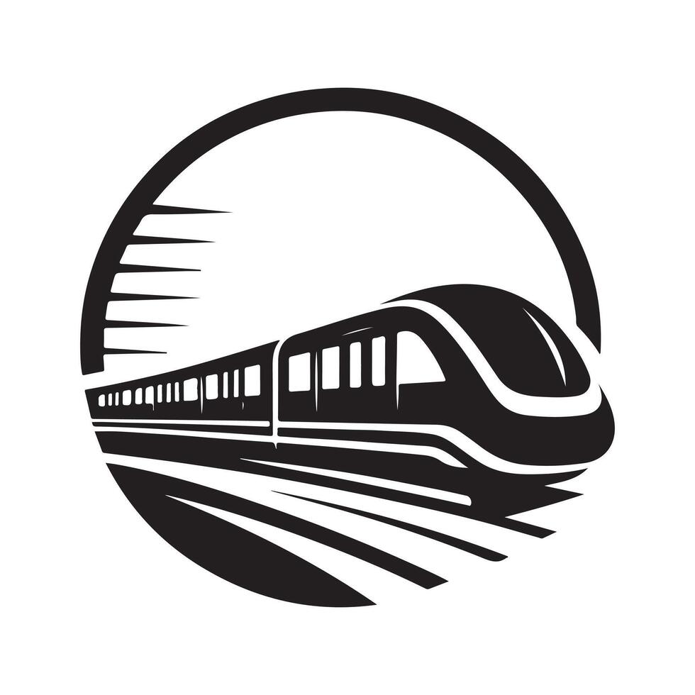Monorail Silhouette for Travel Promotions vector