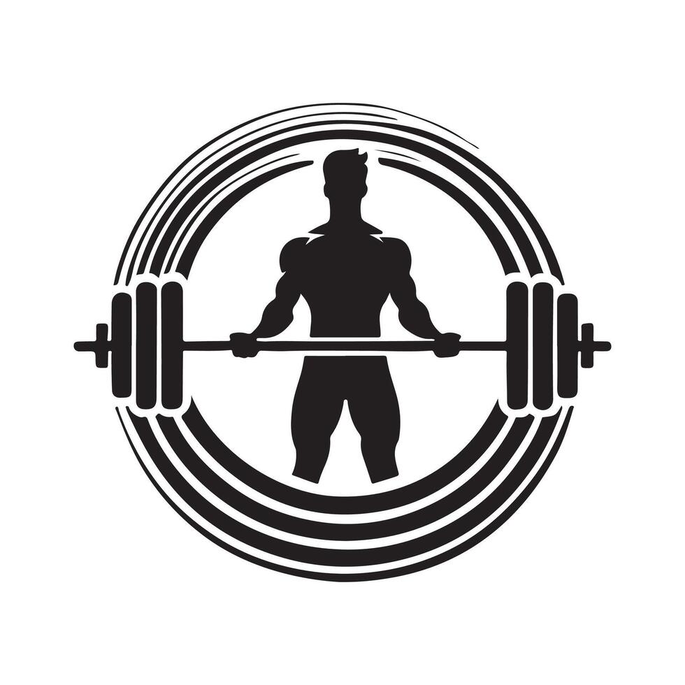 Elegant Barbell Silhouette for Web Use vector