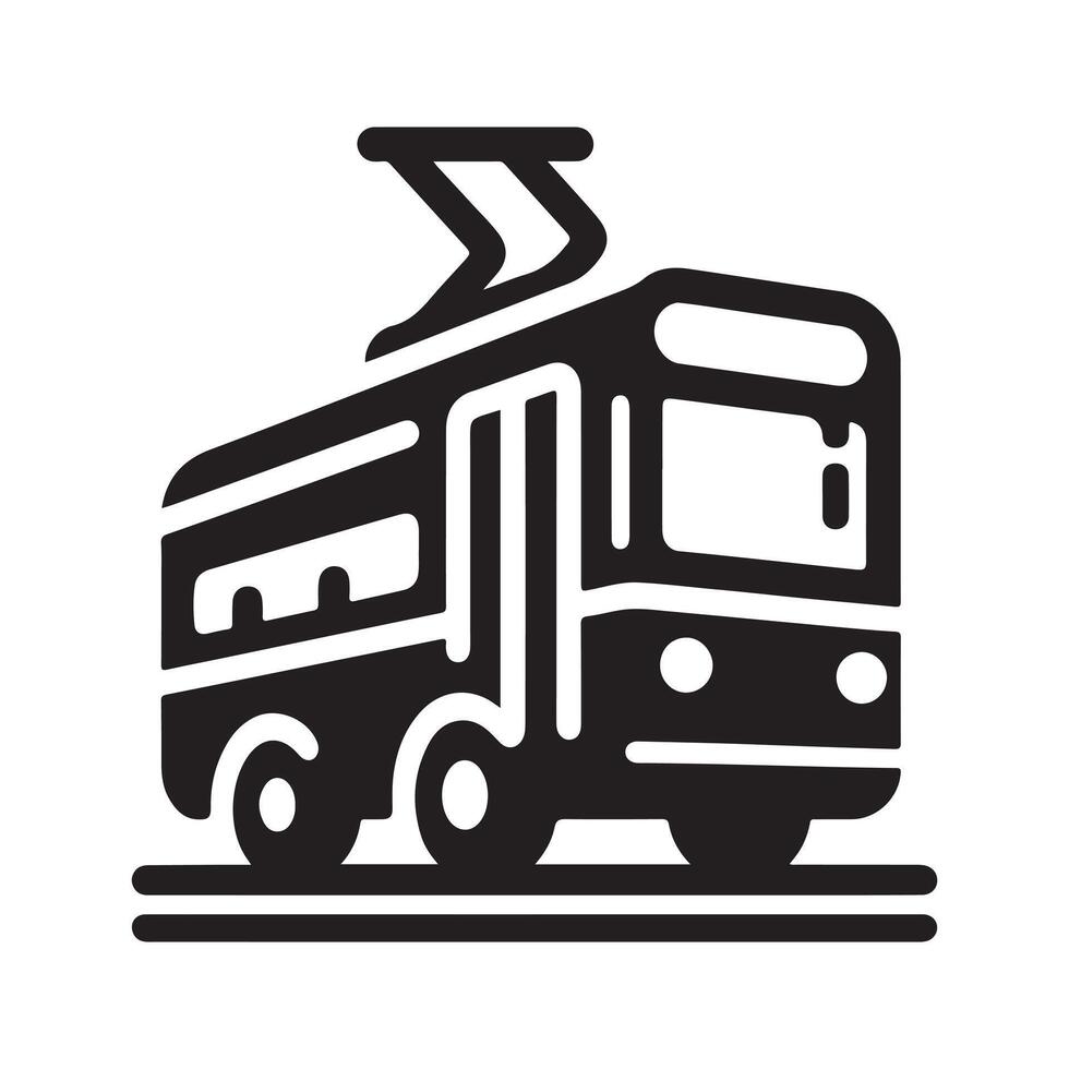 Trolleybus Silhouette for Digital Art vector