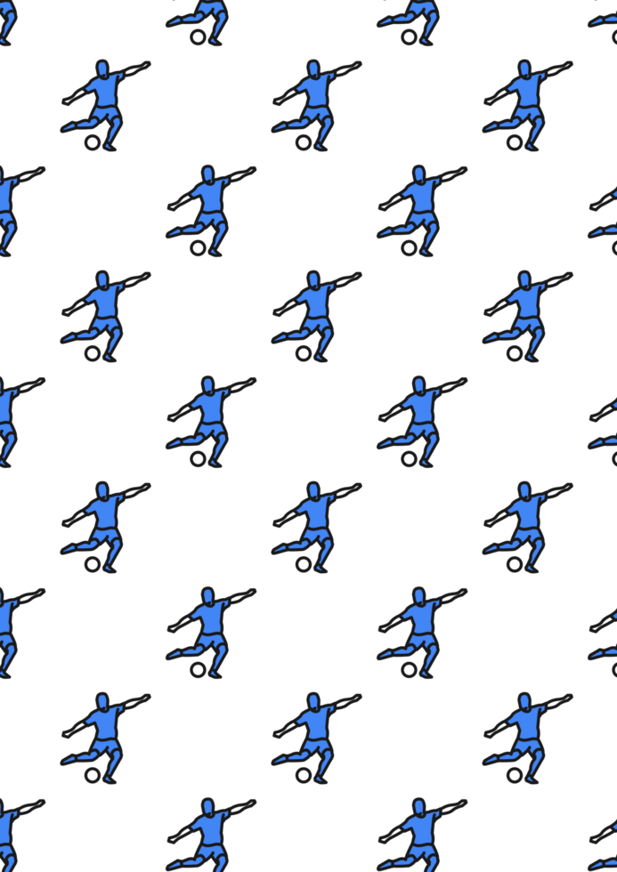 Football Player Seamless Pattern with Transparent Background png