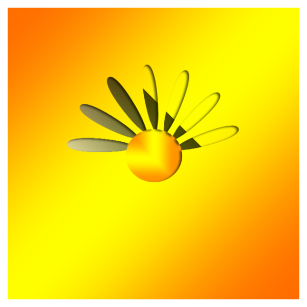 Abstract Sun Design on Vibrant Gradient Background png