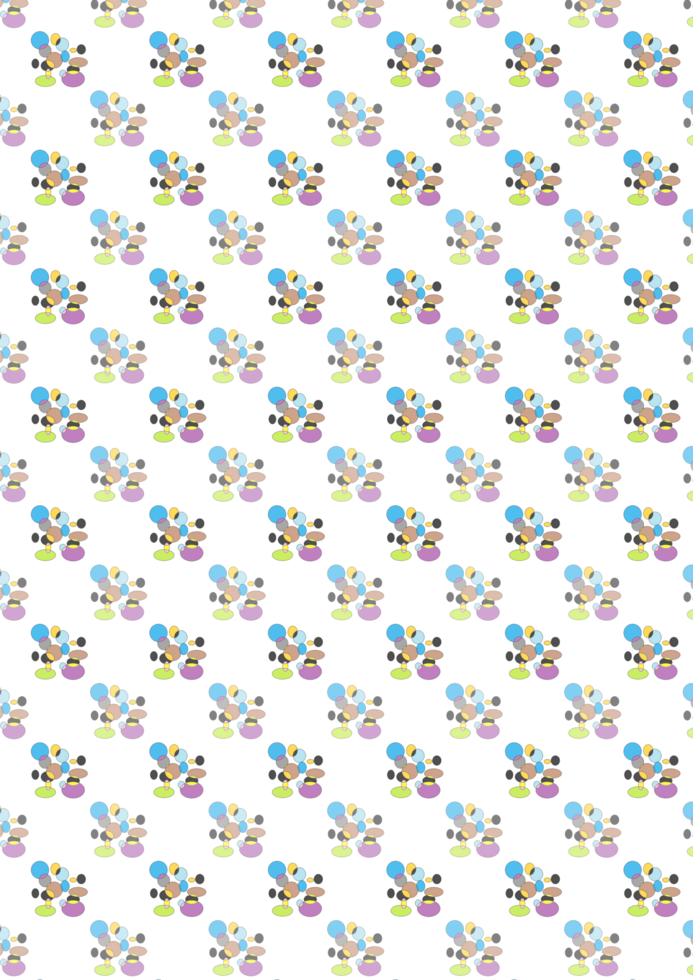 Colorful Abstract Floral Pattern with Transparent Background png