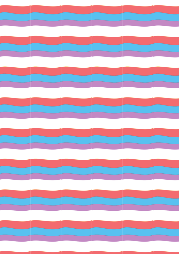 Colorful Wavy Line Pattern with Transparent Background png