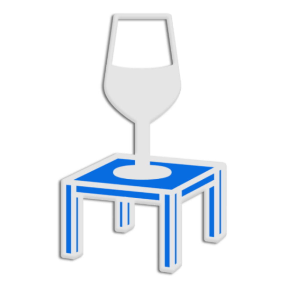 Glass on Small Table in Minimalist Design png