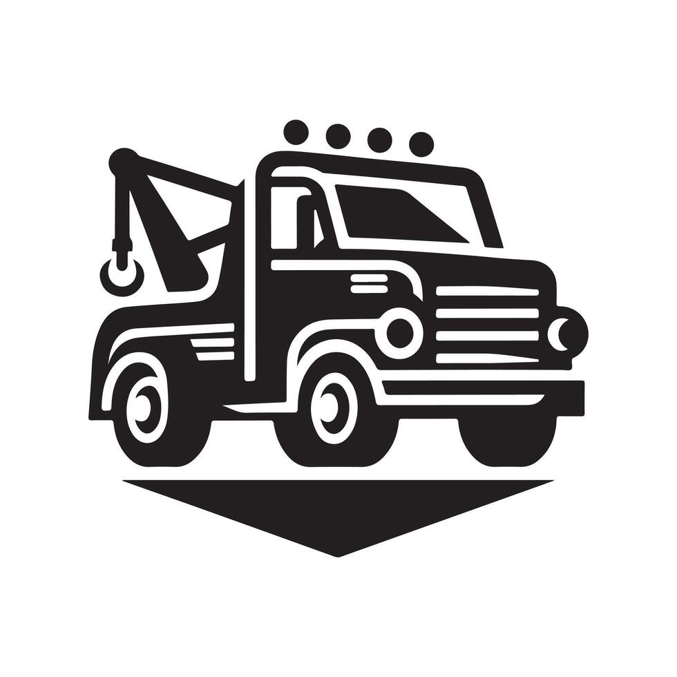 Tow Truck Silhouette for Web Elements vector