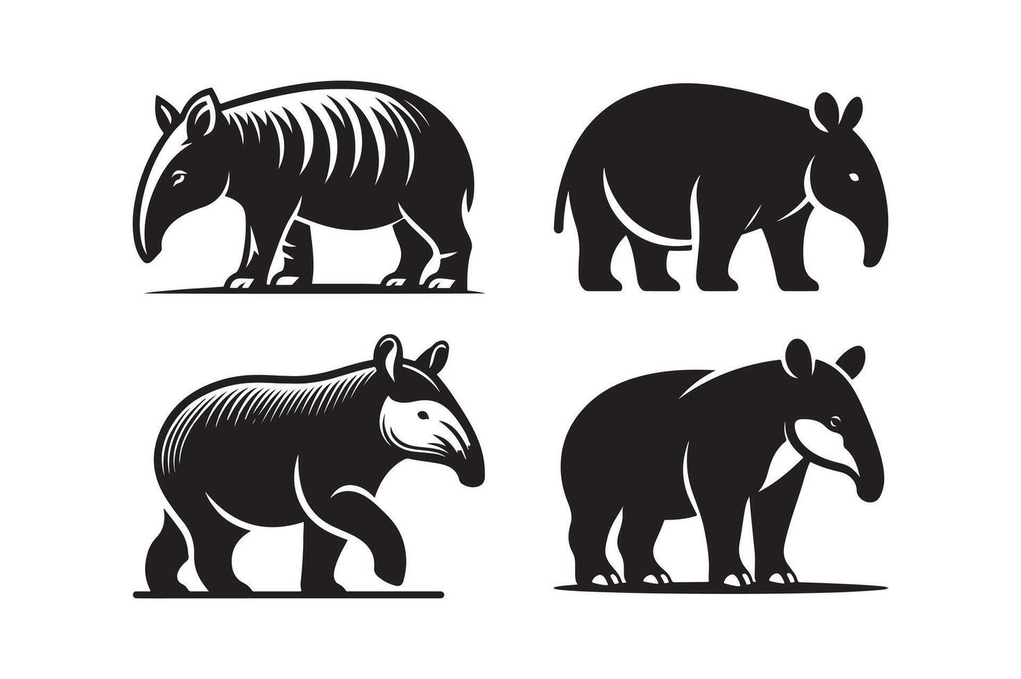 Tapir Silhouette for Educational Materials vector