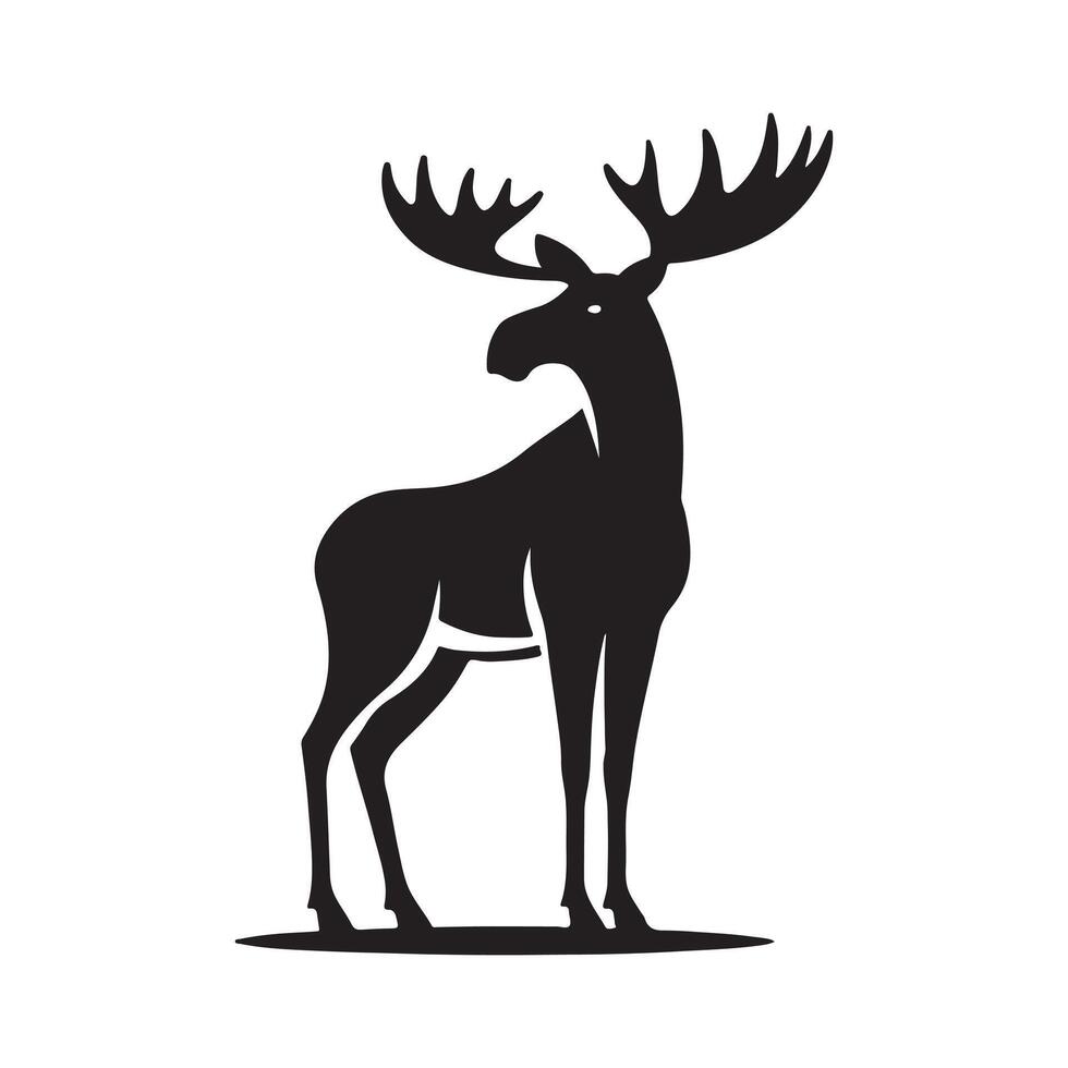 Female Moose Black for Graphic Design vector
