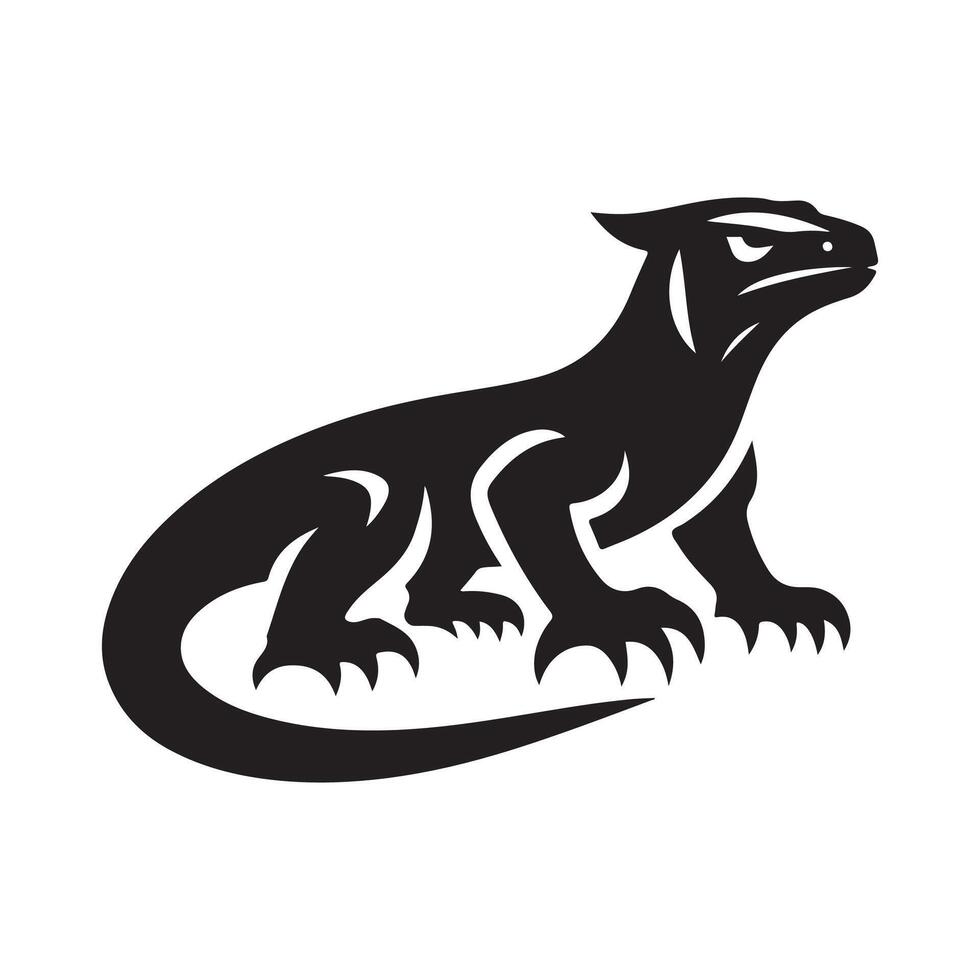 Abstract Komodo Dragon Silhouette for Logos vector