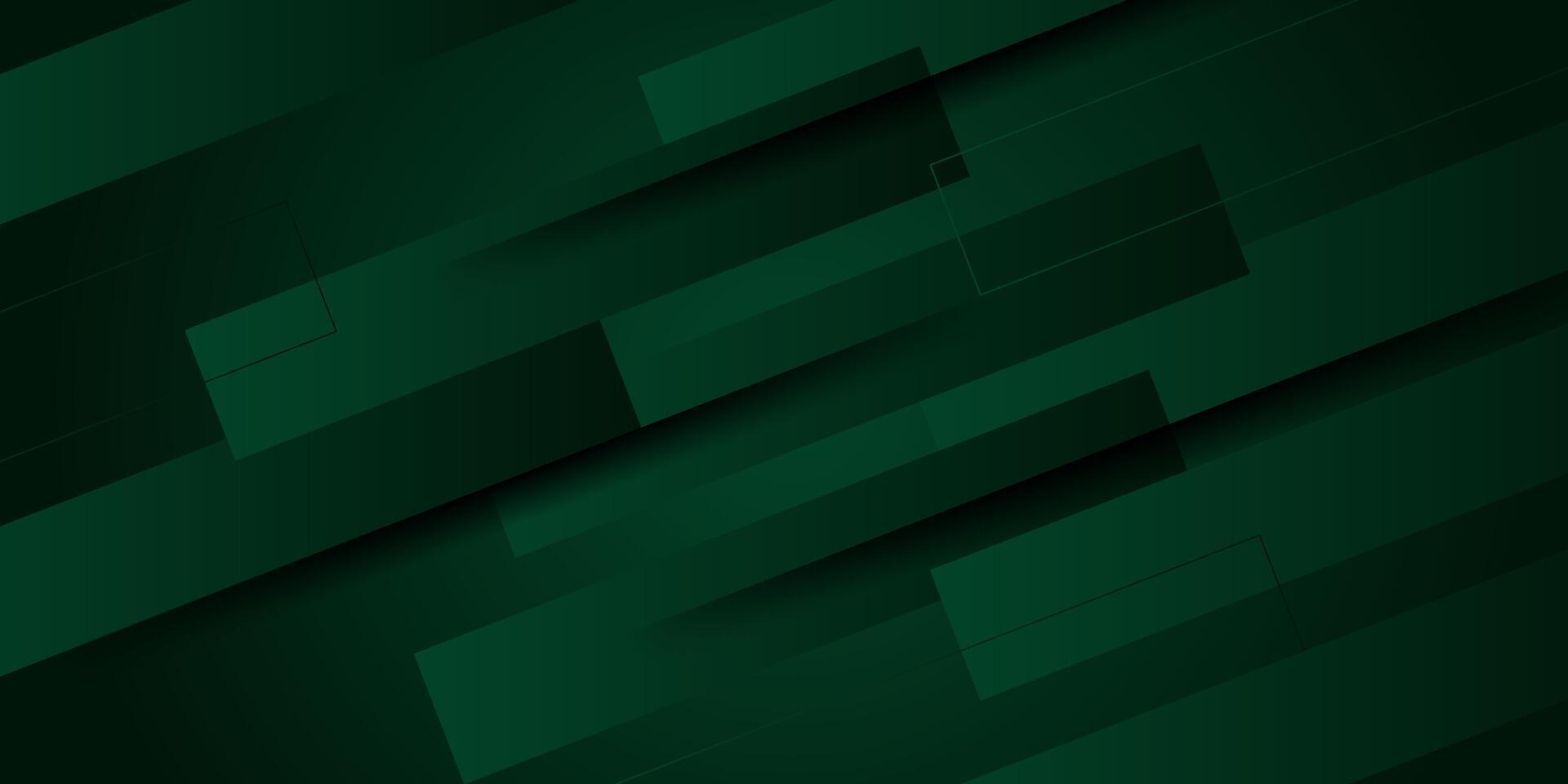 Dark green dynamic abstract background with stripes. Modern creative premium gradient. Business design 3D cover. Eps10 vector