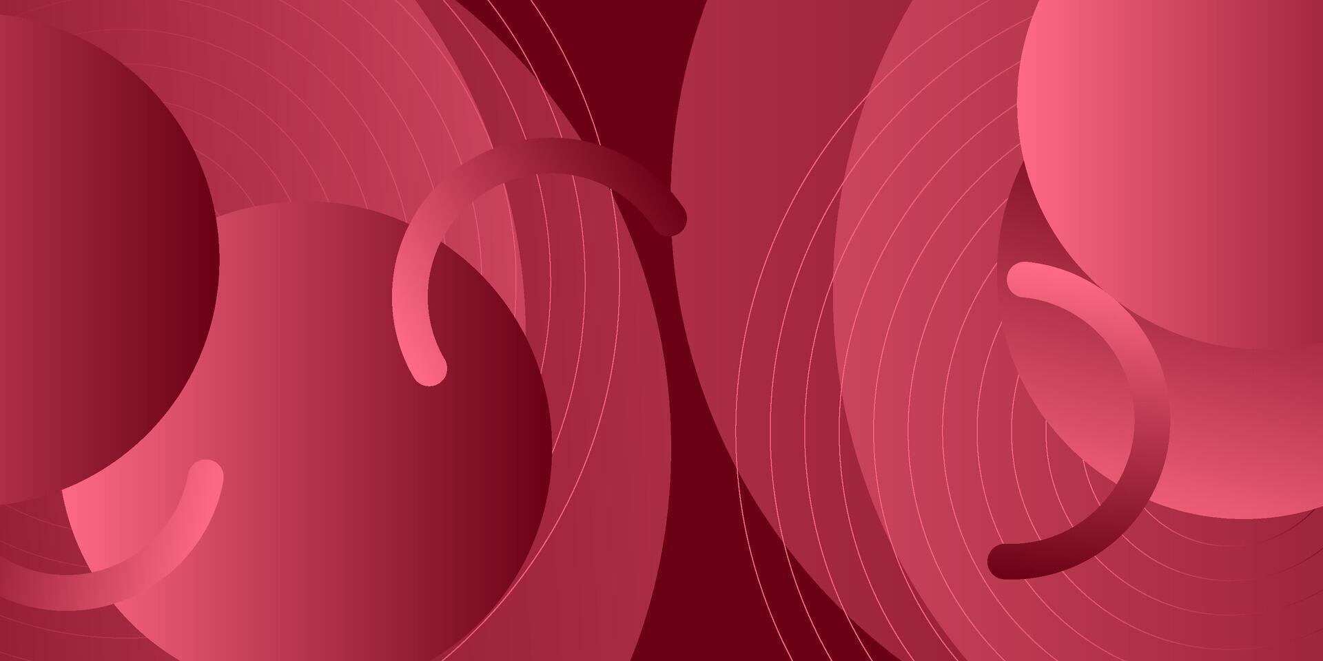 Modern soft red abstract background with elegant geometric shapes circles and lines. vector