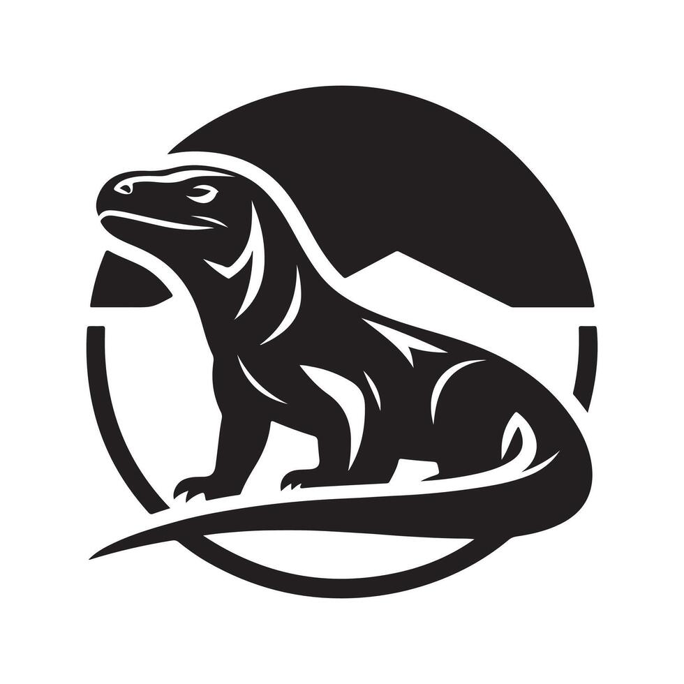 Stylish Komodo Dragon Silhouette for Web Elements vector