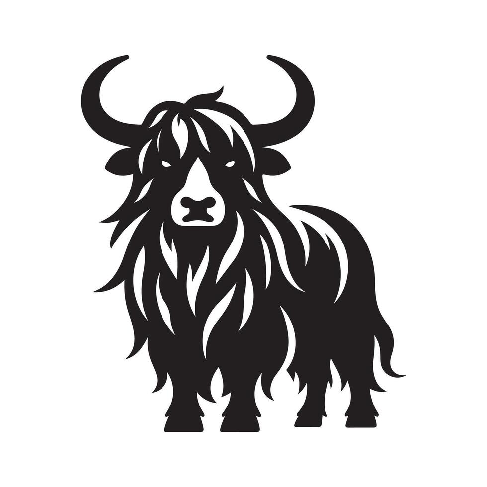 Domestic Yak Silhouette for Packaging vector