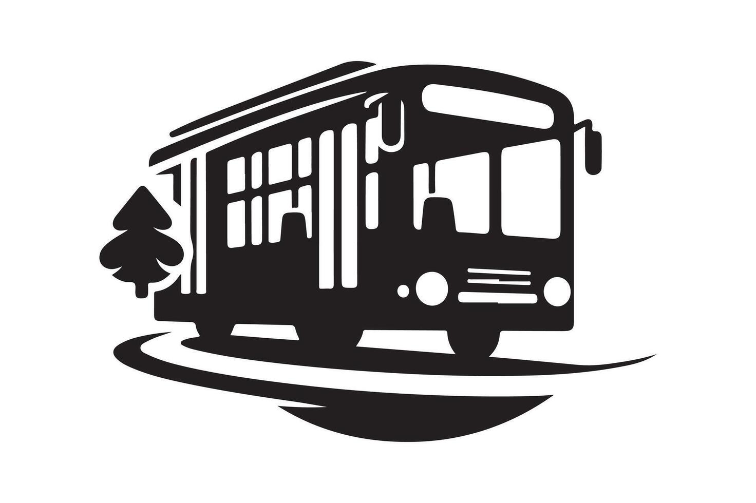 Trolleybus Silhouette for Print Materials vector