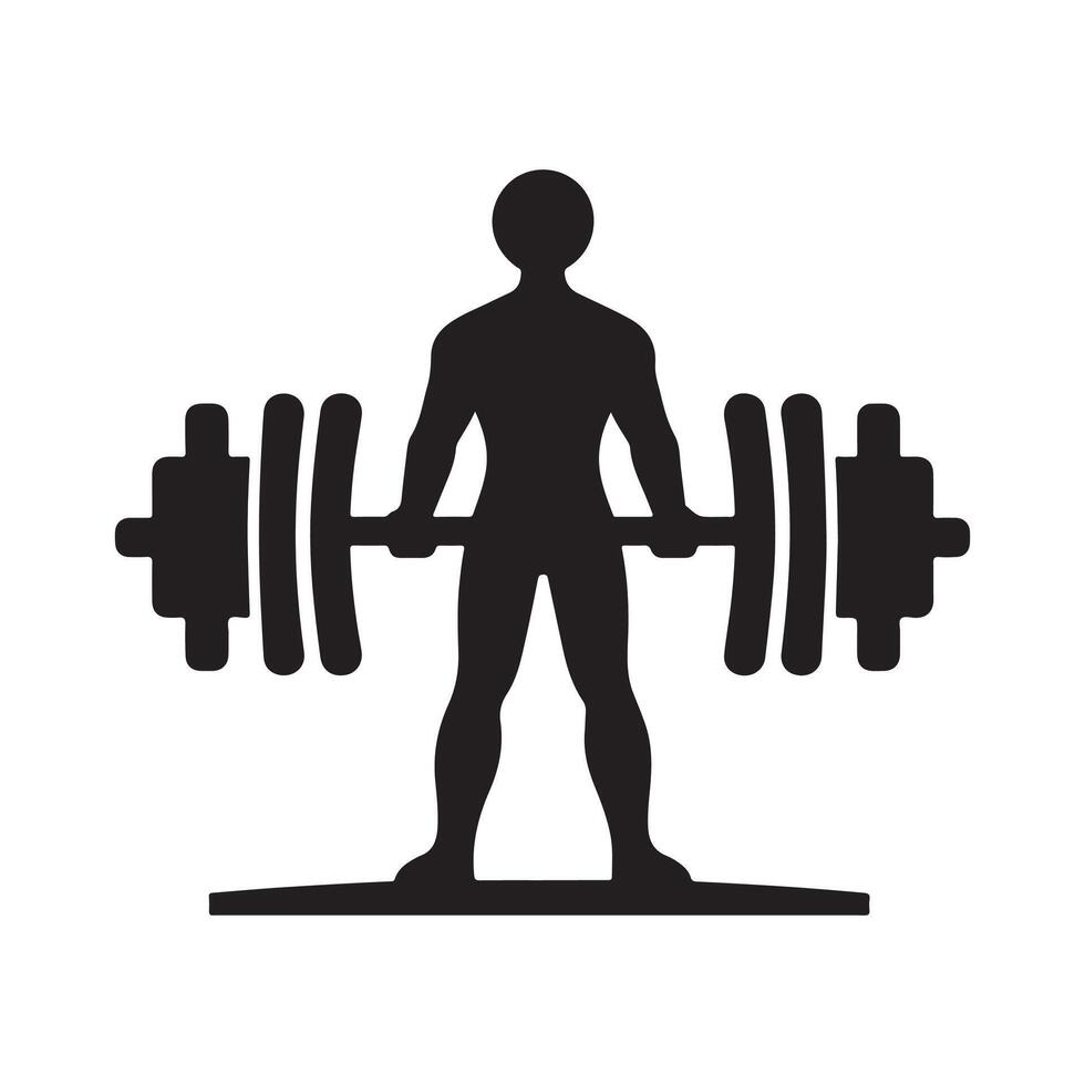 Abstract Barbell Silhouette for Graphics vector