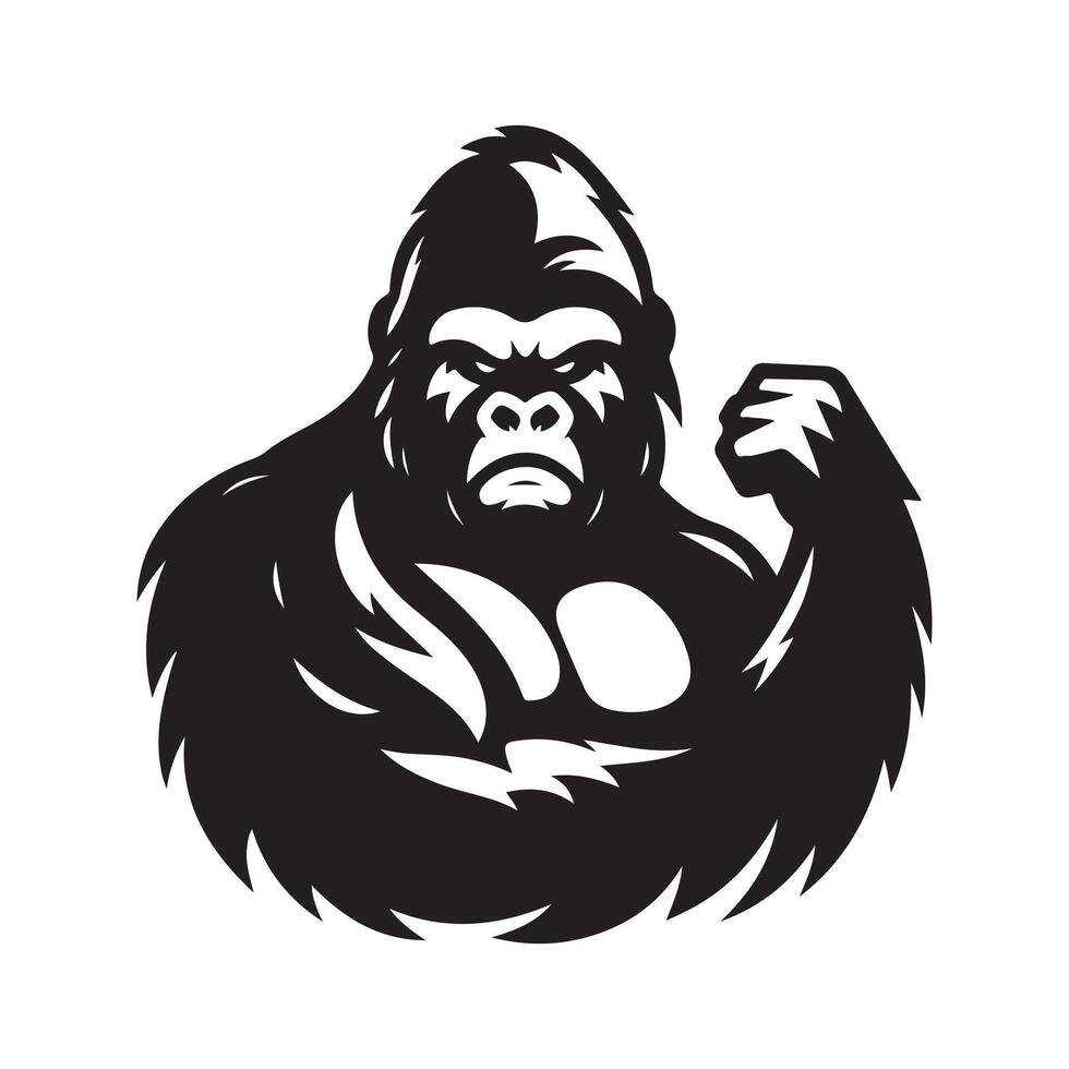 High Quality Western Gorilla Black Silhouette Download vector
