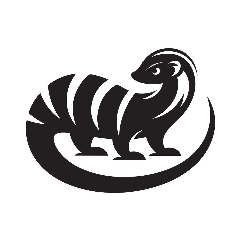 Banded Mongoose Silhouette for Illustration Projects vector