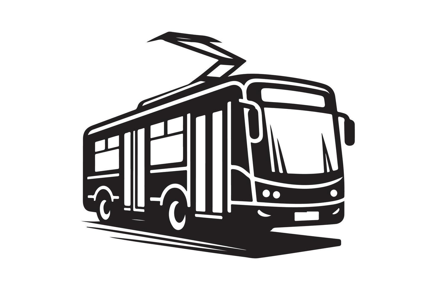 Modern Trolleybus Silhouette for Graphic Projects vector