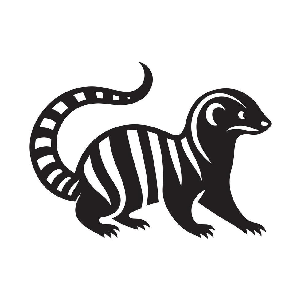 Stylish Banded Mongoose Silhouette for Creative Branding vector
