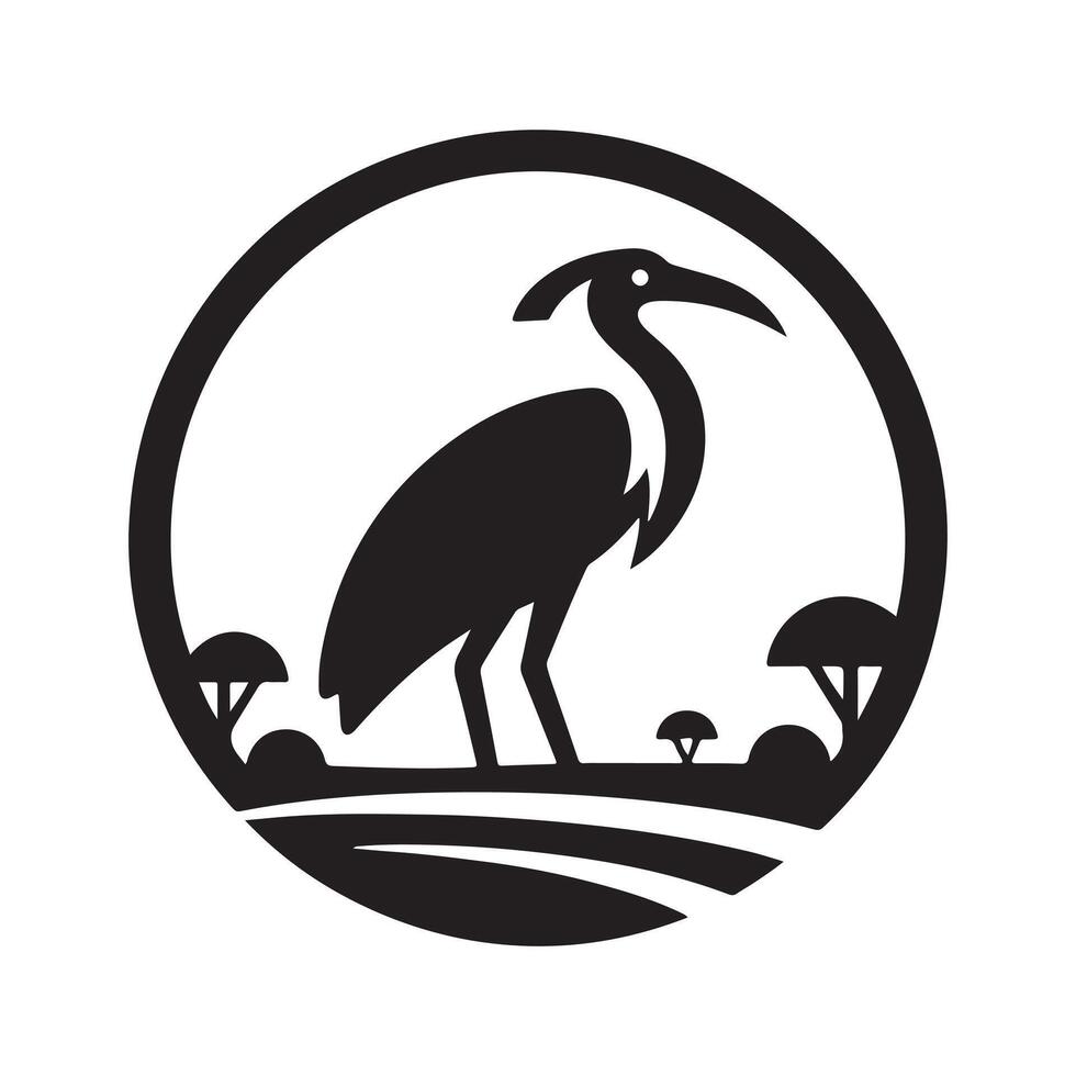 Customizable White Faced Whistling Duck Silhouette vector