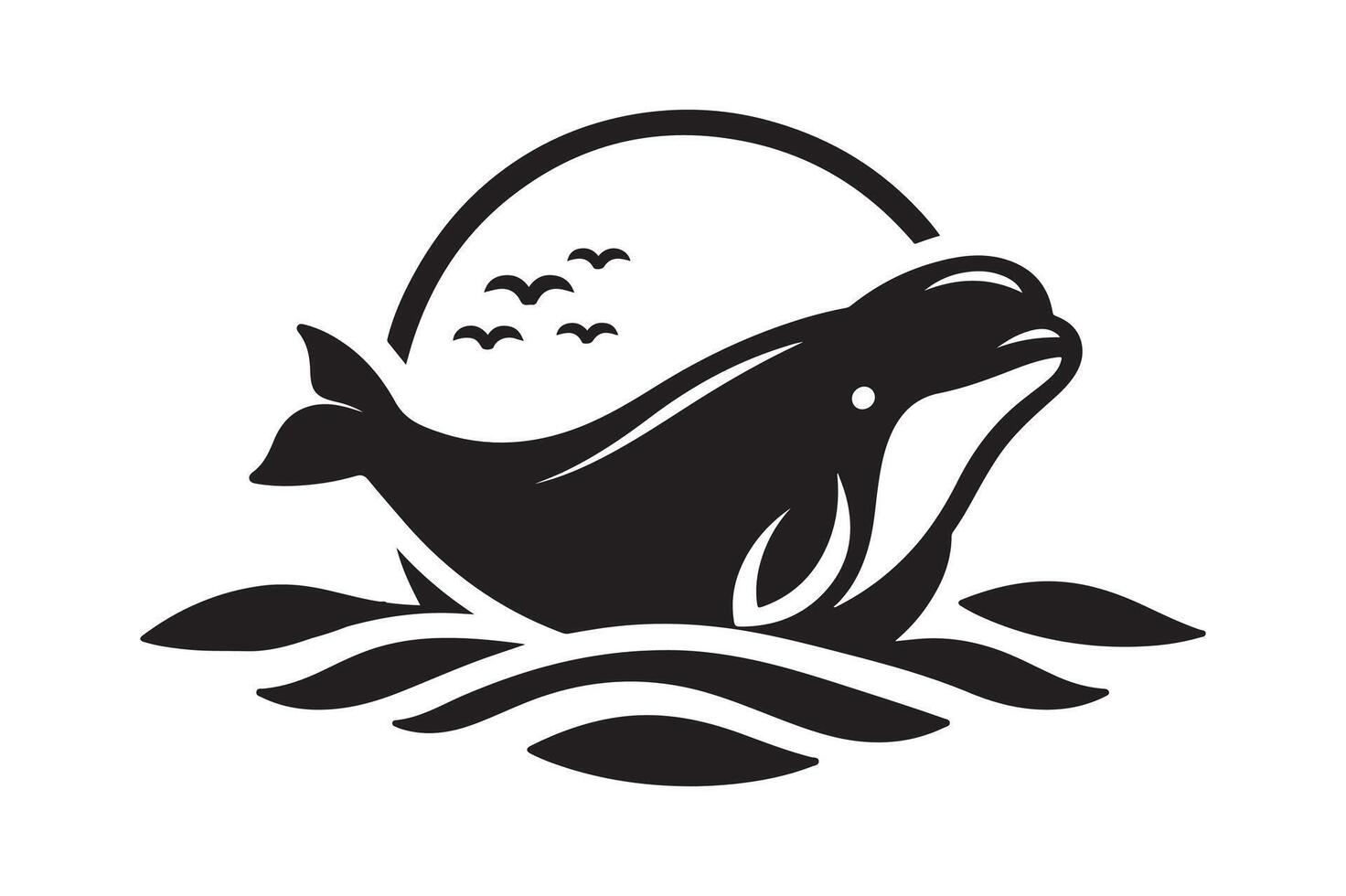 Beluga Whale Silhouette for Social Media vector