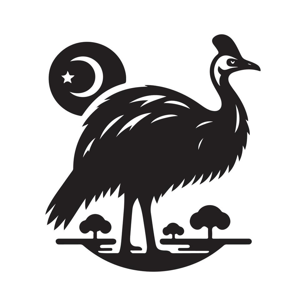 Unique Cassowary Silhouette for Branding vector