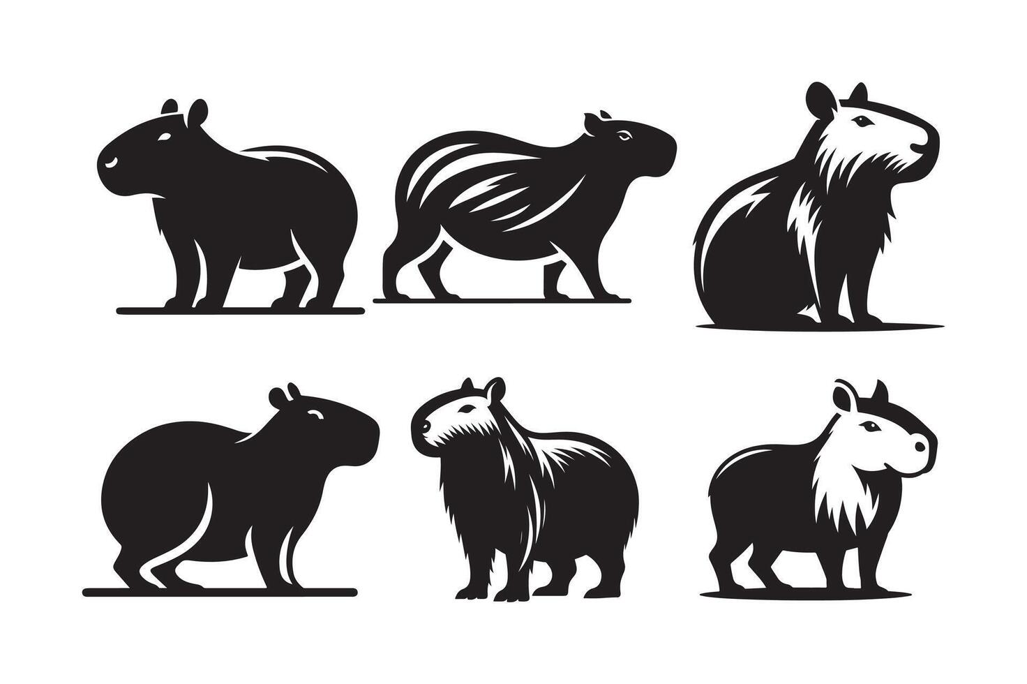 Capybara Silhouette for Brochure Design vector
