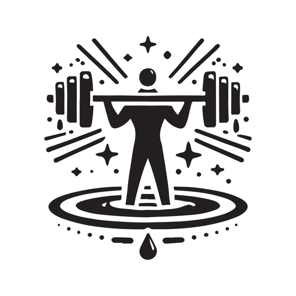 Barbell Silhouette for Customizable Graphics vector