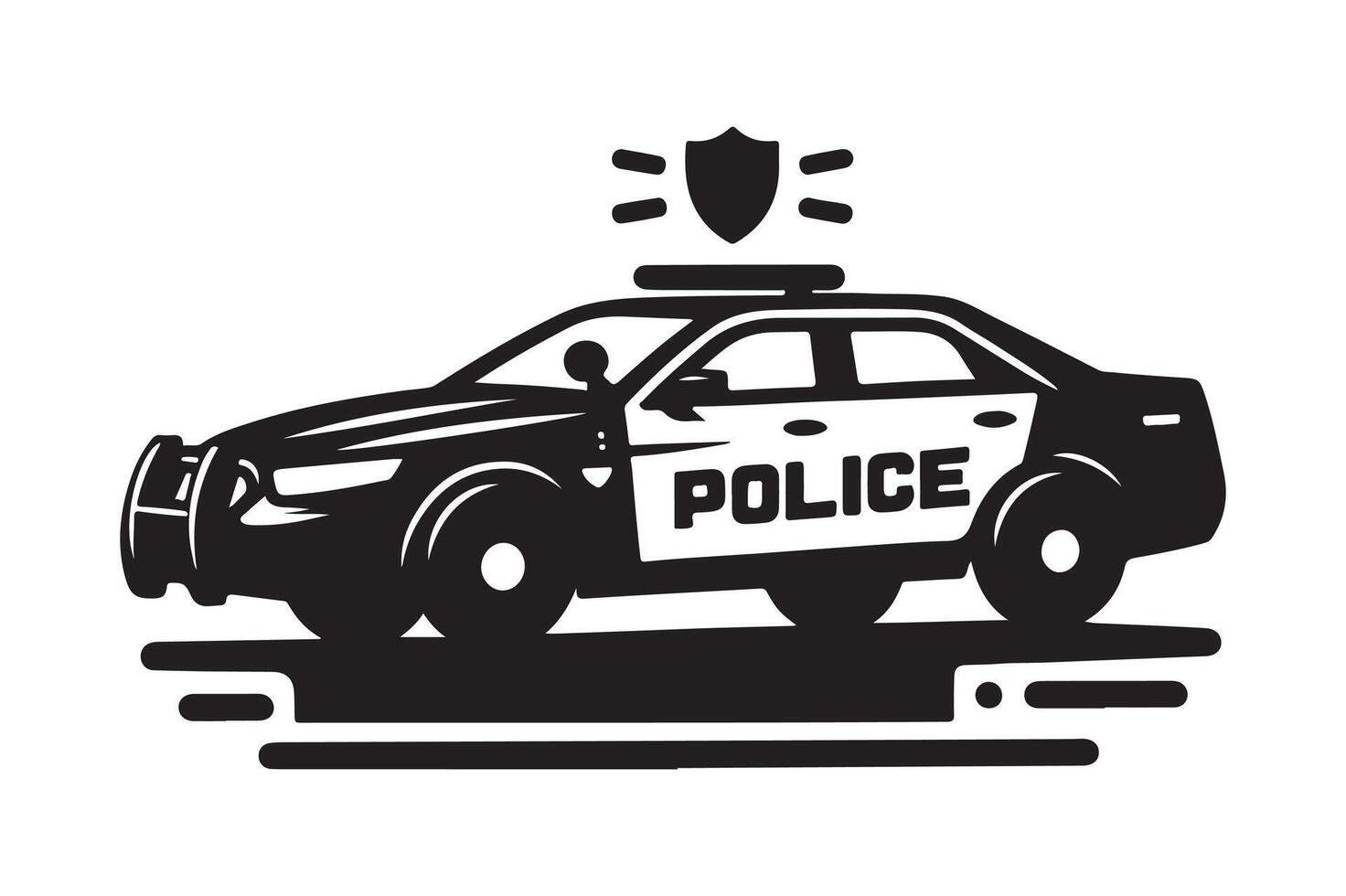 Policecar Silhouette for Poster Designs vector
