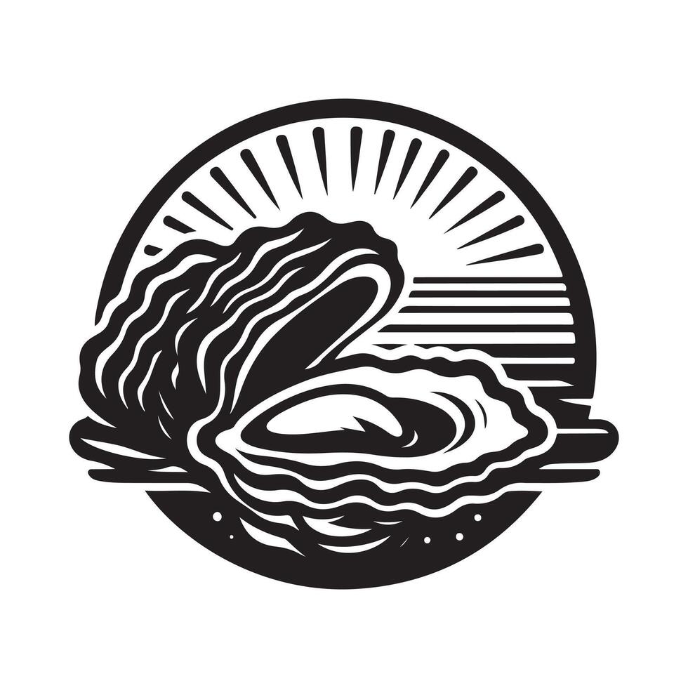 Abstract Oyster Shell Silhouette for Design vector