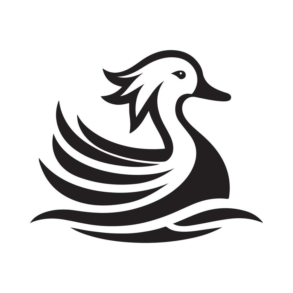 White Faced Whistling Duck Silhouette for Creative Use vector
